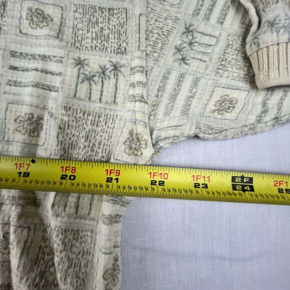 Tommy Bahama Polo Shirt Men Large Beige Green Totem Relaxed Comfort Casual - Picture 6 of 9